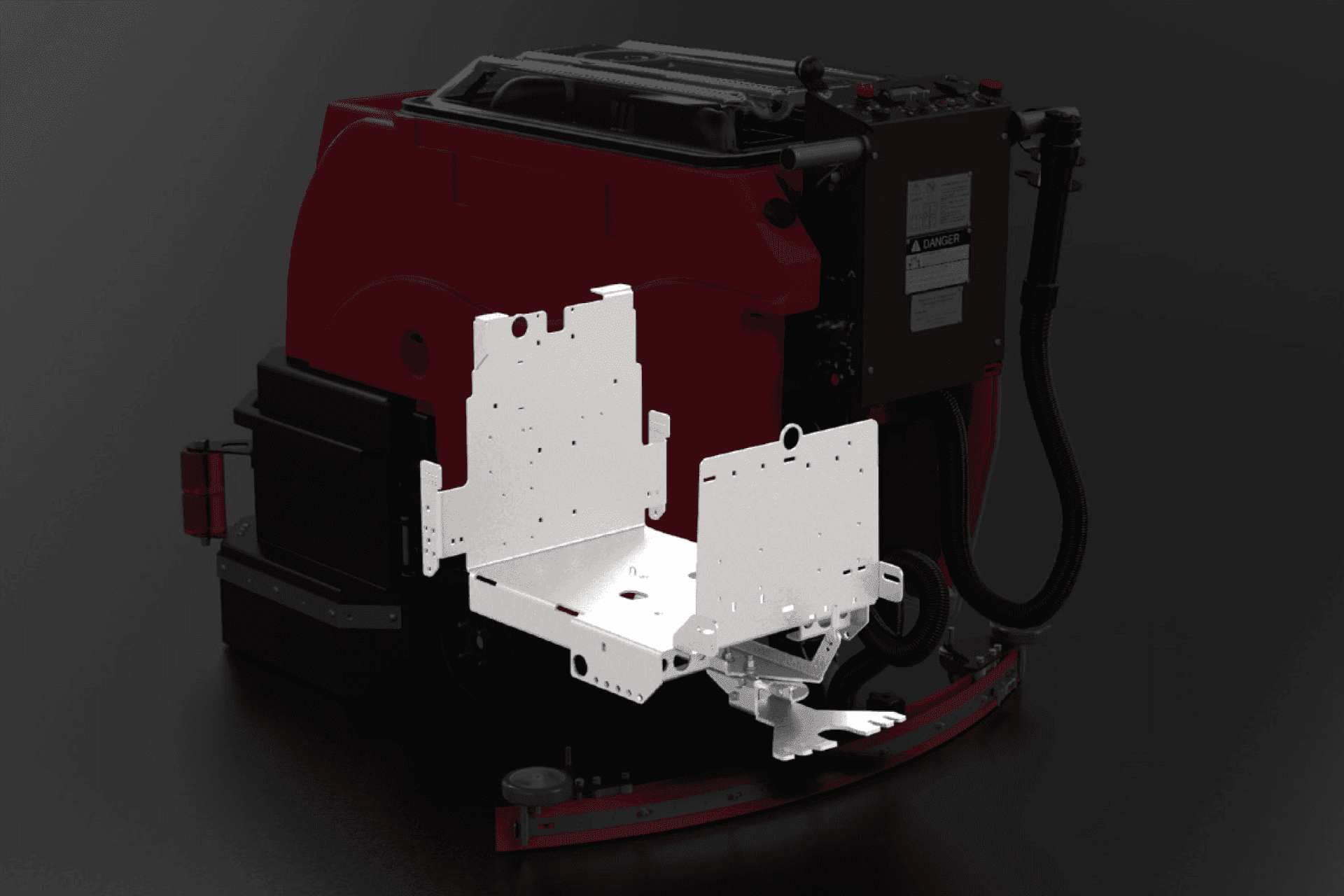 FactoryCat Floor Scrubber - Stainless Frame