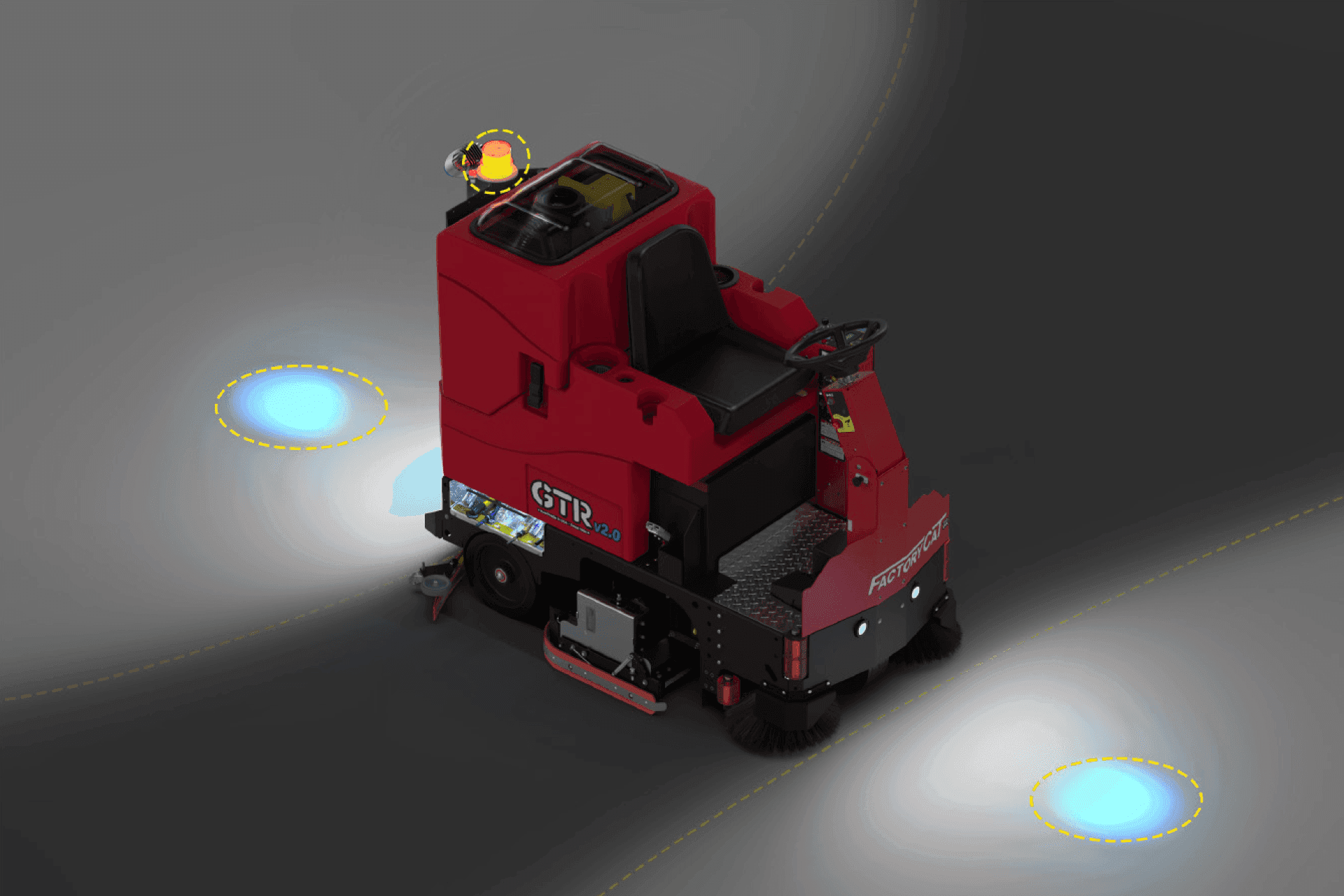 FactoryCat Floor Scrubber - Lights